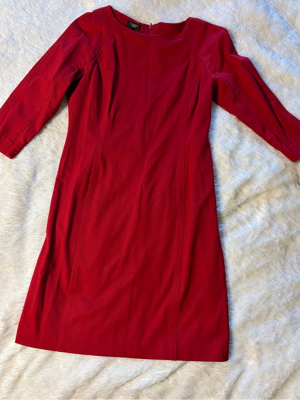Talbots Red Long Sleeve Sheath Dress